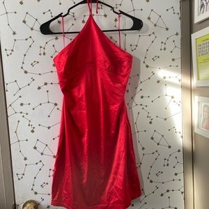 Red Satin Mini Dress